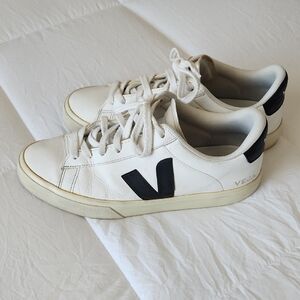Veja White Sneakers with Black Details